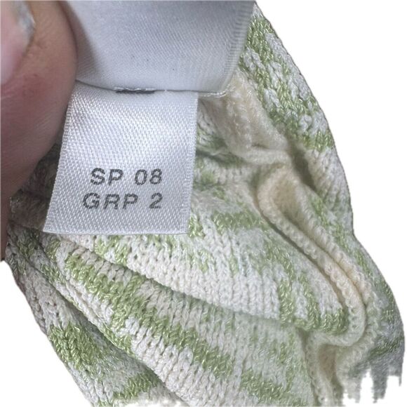 St. John Collection Green Knit Tweed Blazer Jacket Fringe Hem Single Clasp Sz 8 - Picture 10 of 12